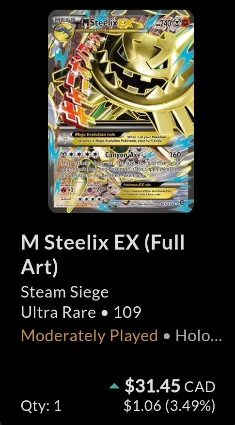 M Steelix EX (Full Art) 109/114 | Pokemon TCG - photo 3