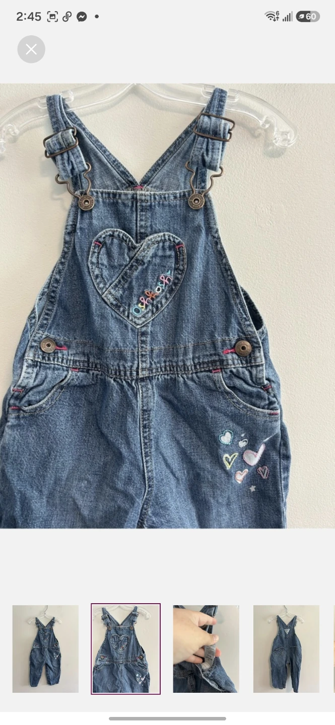 OshKosh B'gosh Denim Overalls - 18 Months - photo 2