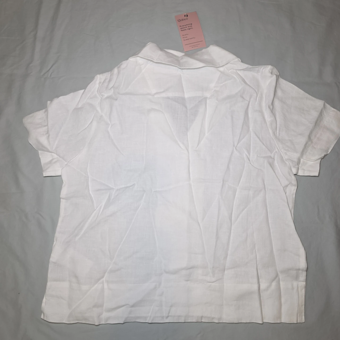 Quince Women's Linen Short Sleeve Shirt White - photo 3