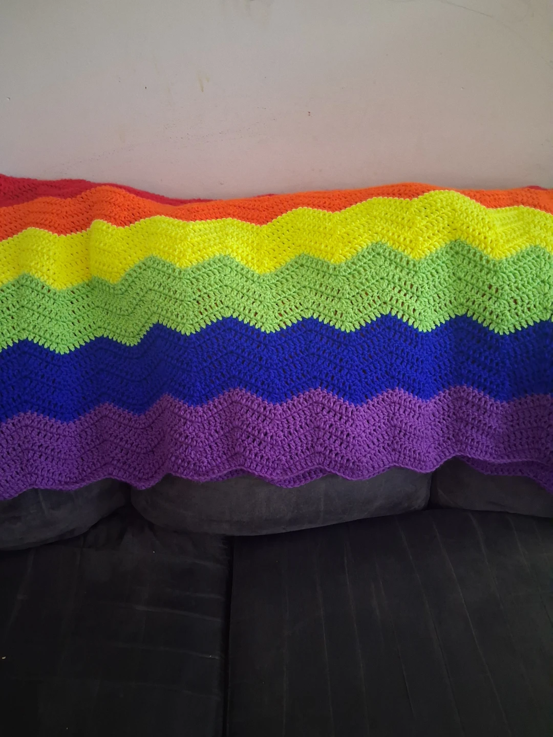 Handmade Rainbow Crochet Blanket - photo 3