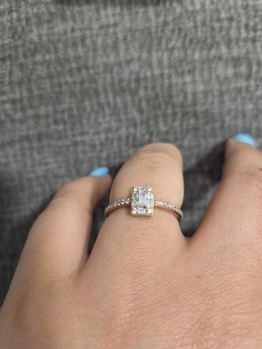 Pandora Rose Gold Ring with Baguette and Pave Crystals - photo 3