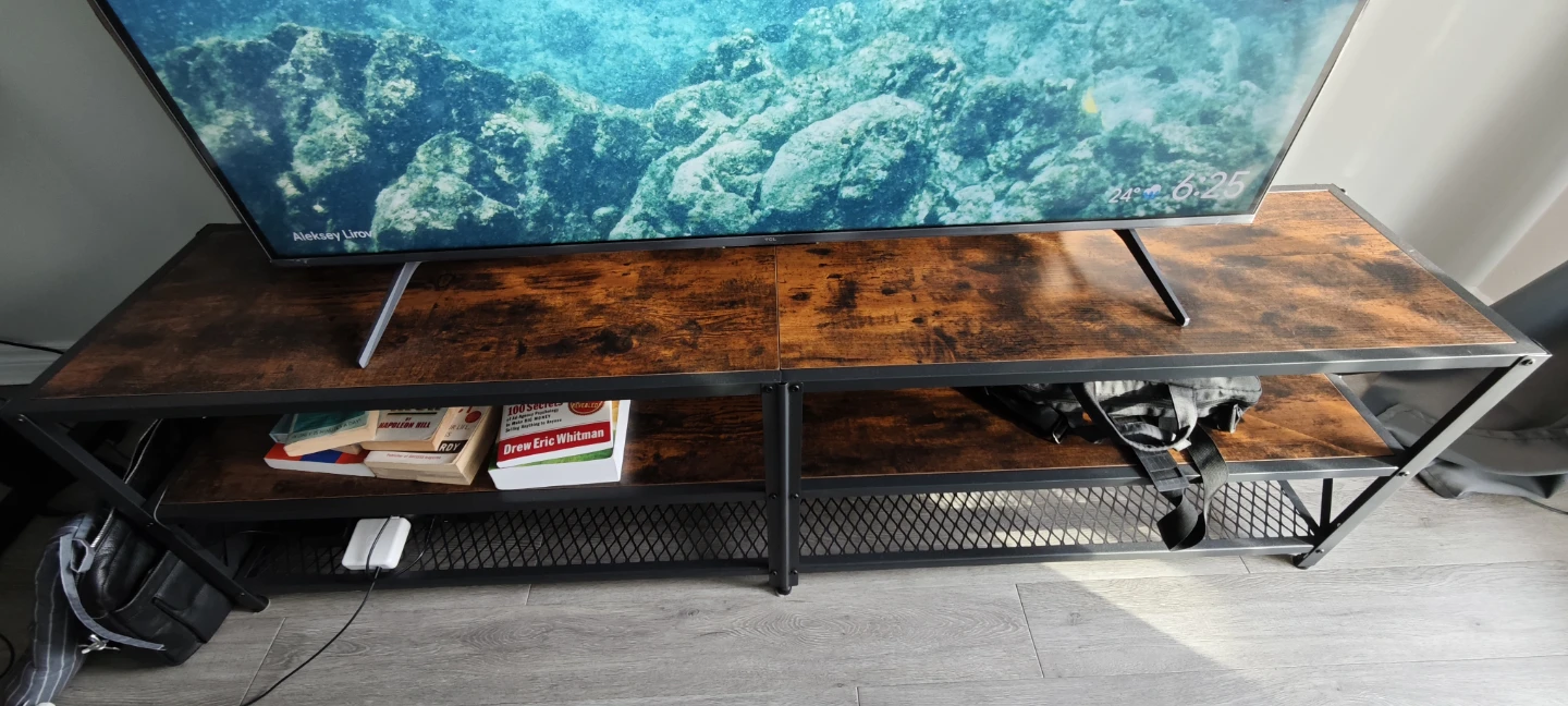 TV Stand 70" – Industrial Wood & Metal, Fits Up to 70" TVs