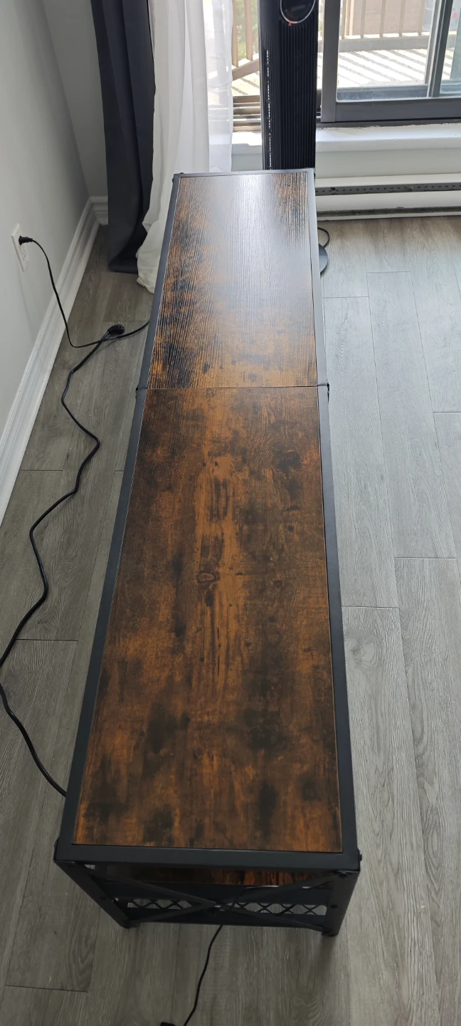 TV Stand 70" – Industrial Wood & Metal, Fits Up to 70" TVs - photo 3