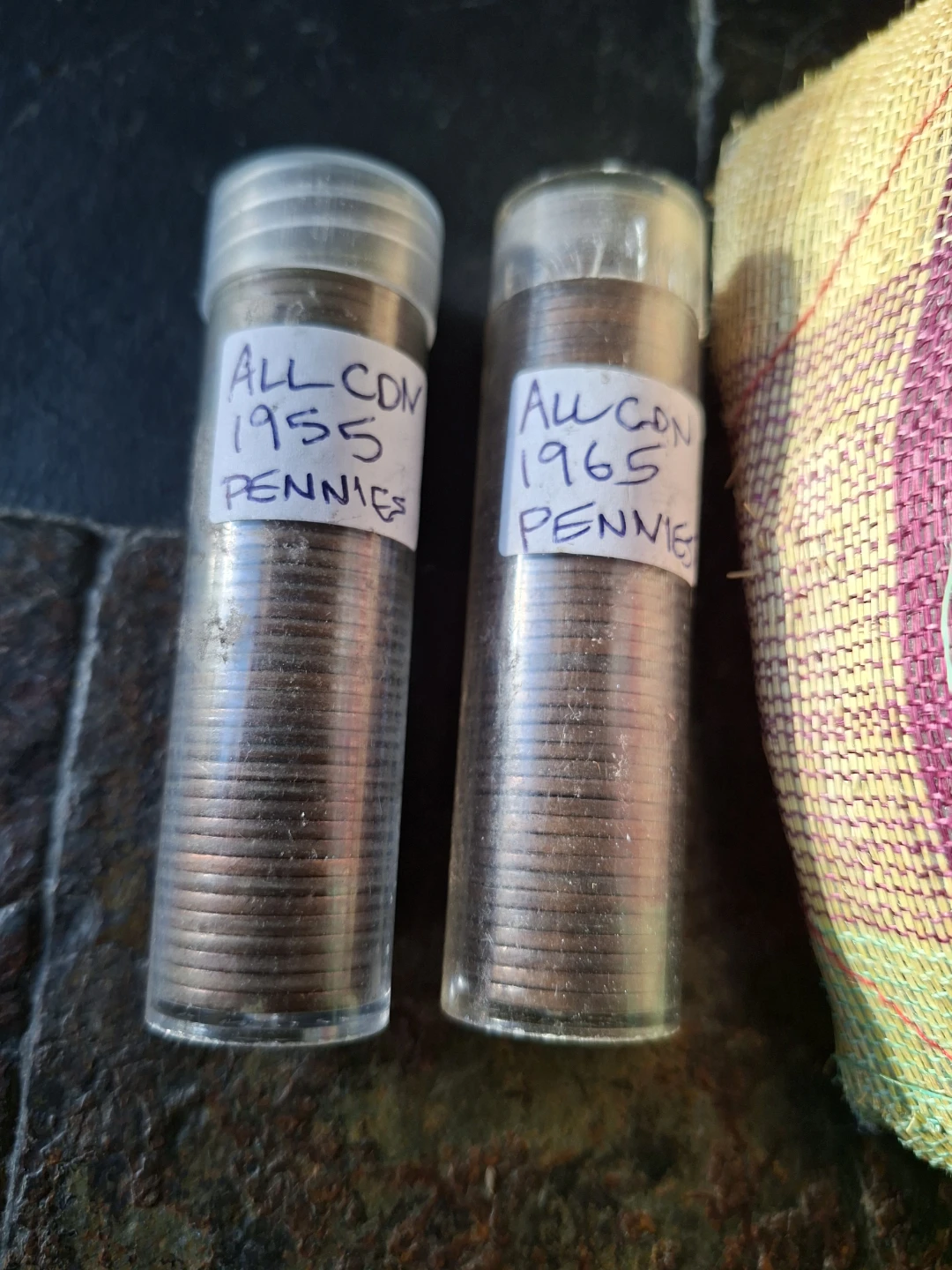 Lot of 1955 & 1965 Canadian Penny Tubes & Randoms in Pouch - photo 3