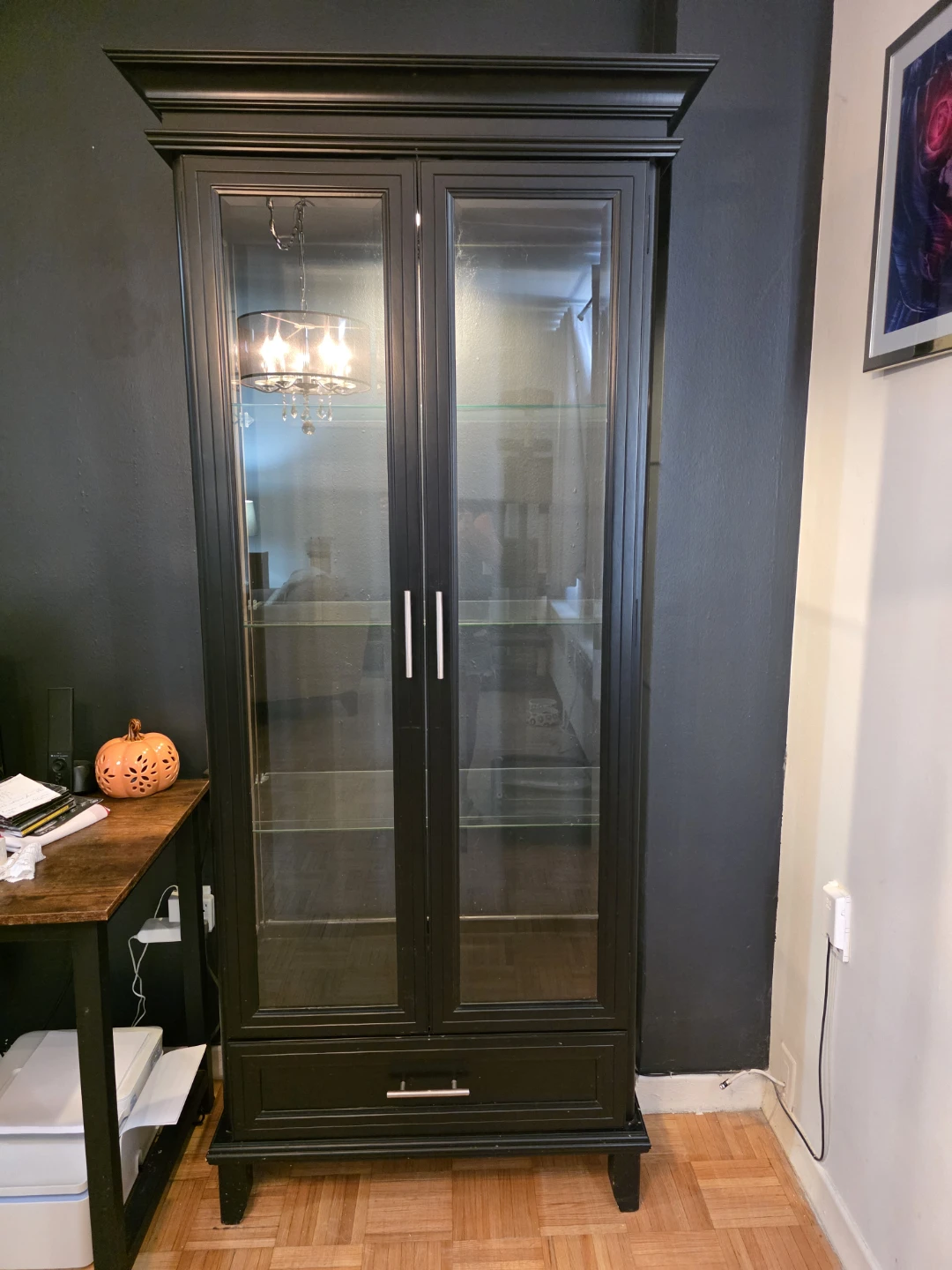 Beautiful Black & Glass Cabinet - photo 2