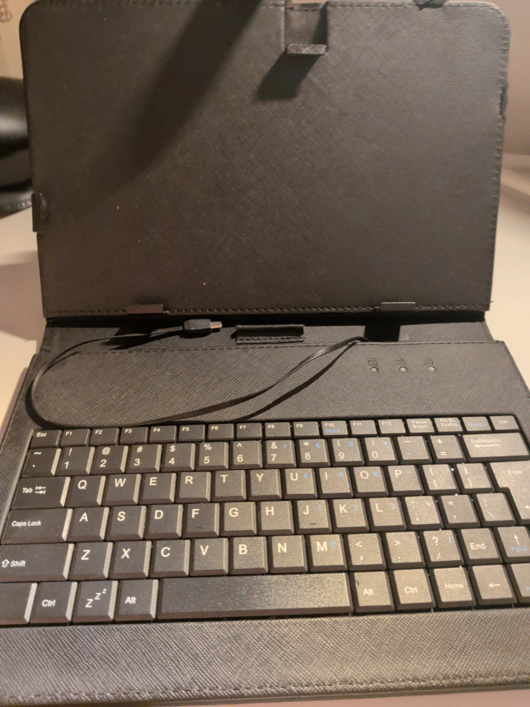 Black Faux Leather Tablet Case with Keyboard - photo 3