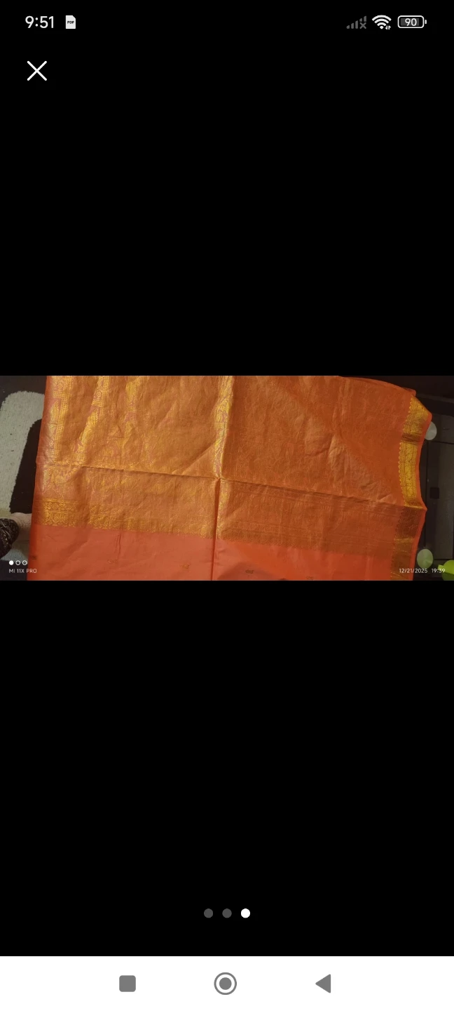 Orange Saree with Gold Border