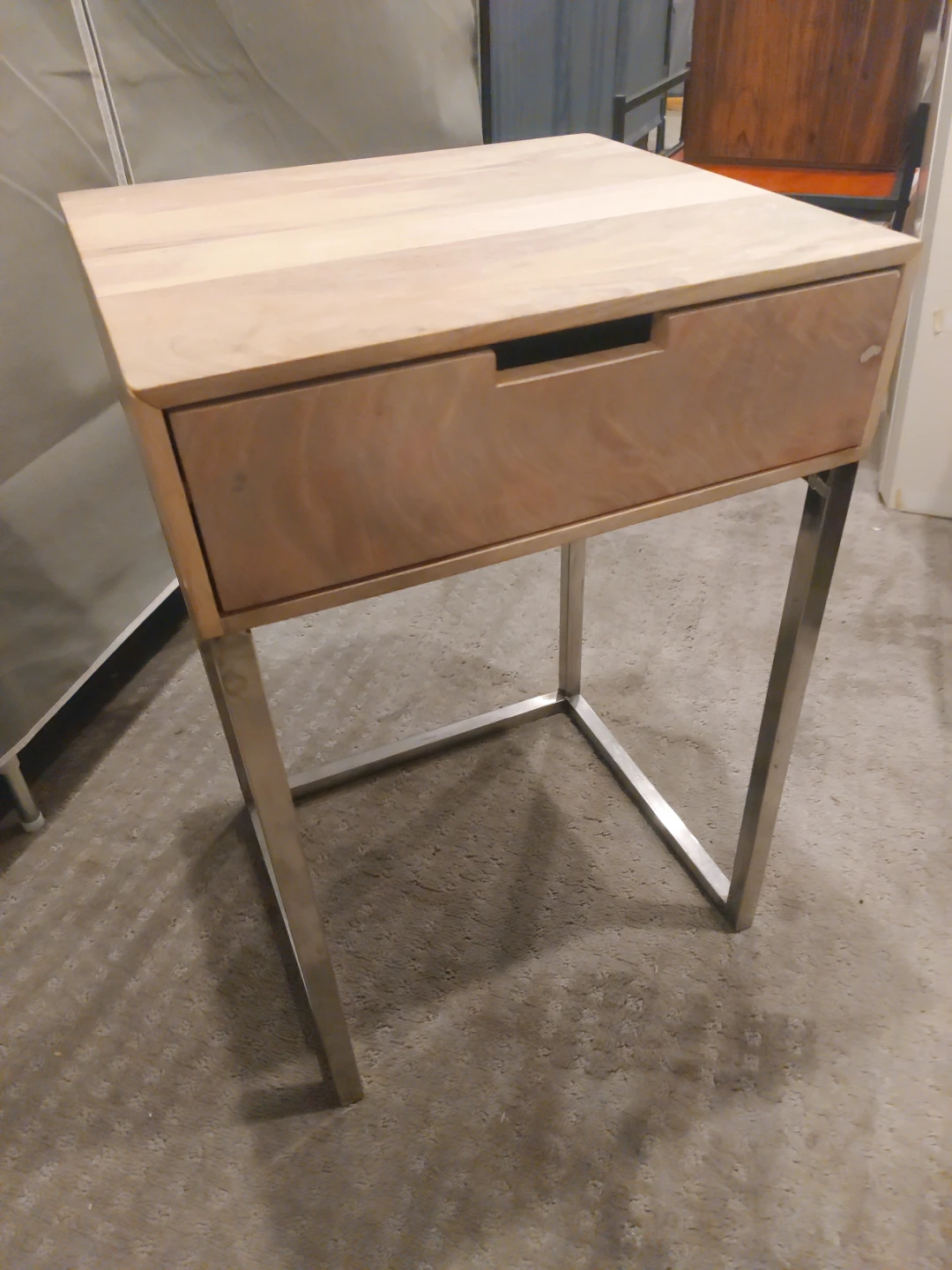 Wooden End Table with Drawer - photo 2