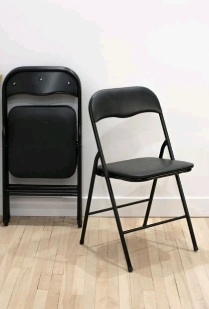 Enduro Black Padded Vinyl Folding Chair, 18 " x 17.3" x 30.7" - photo 3