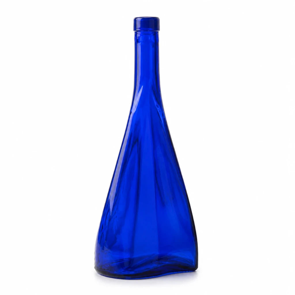 Set of 2 Blue Glass Bottles