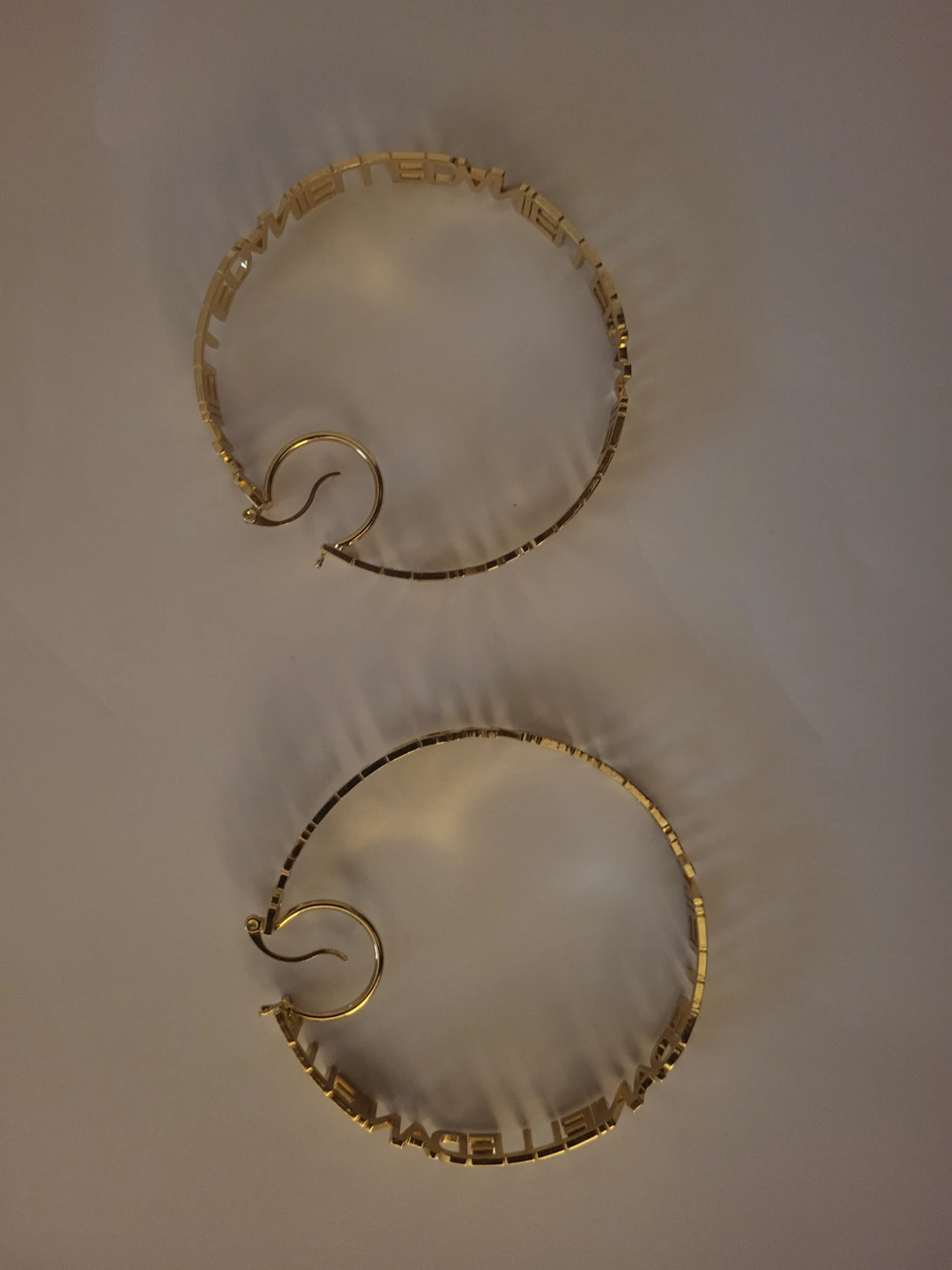 Gold Tone Name Hoop Earrings - Danielle - photo 2