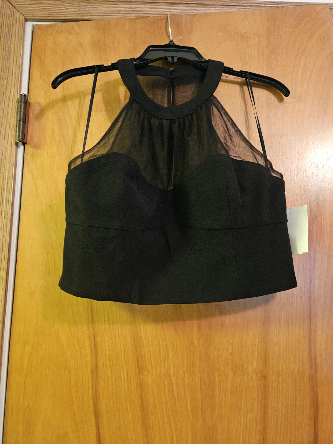NWT Dress The Population Elliana Black Ribbed Halter Sz Large