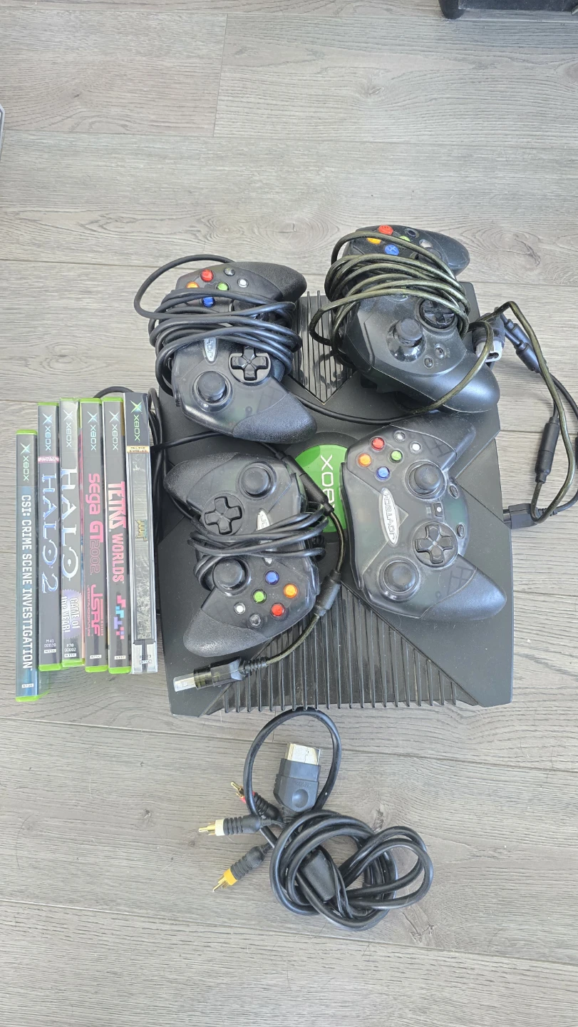 Original Xbox Console Bundle with 7 Games and 4 Controllers