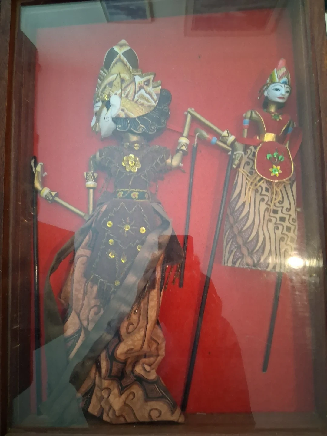 Wayang Kulit Puppets in Display Case