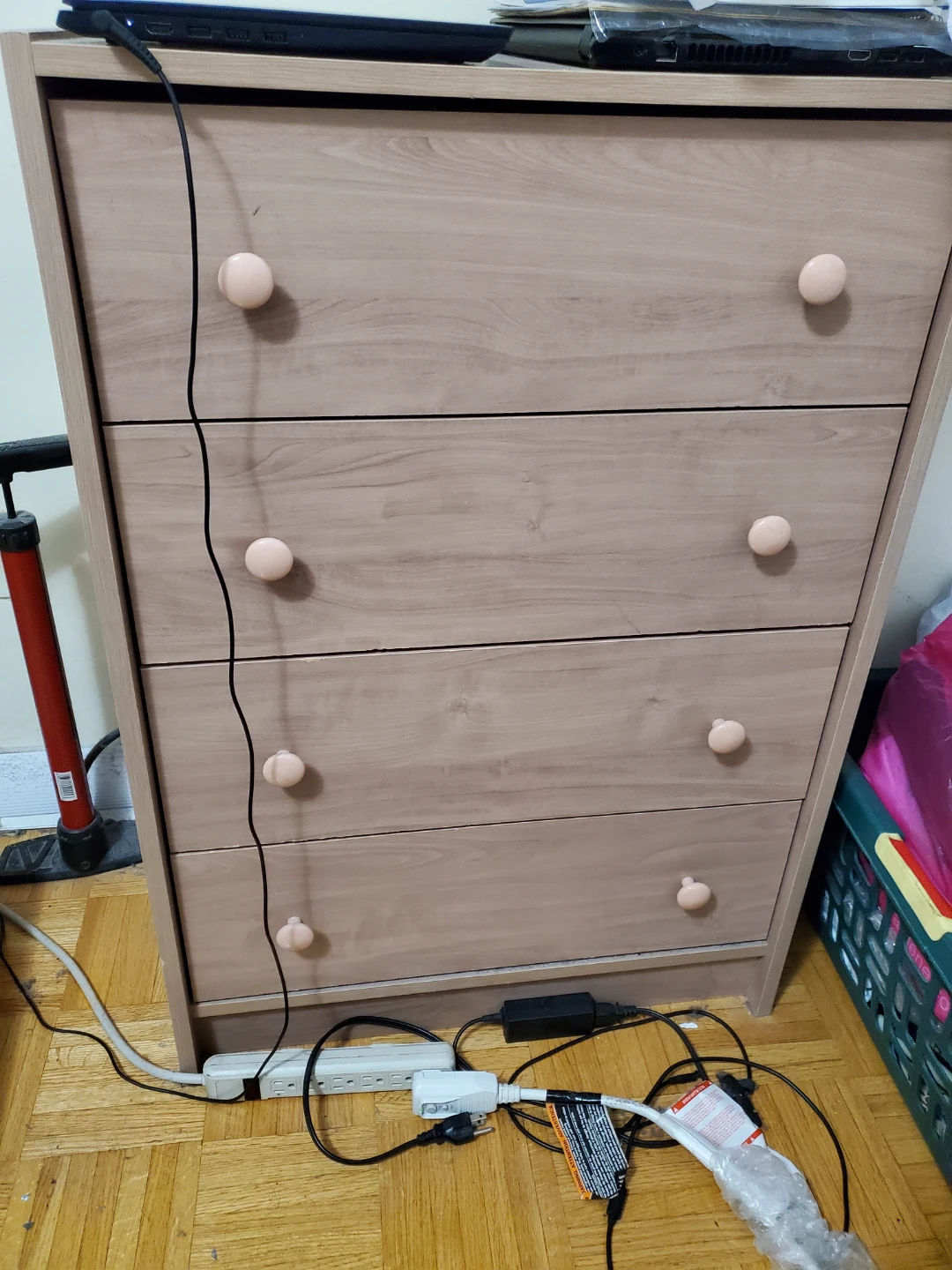 4-Drawer Dresser with Light Wood Finish