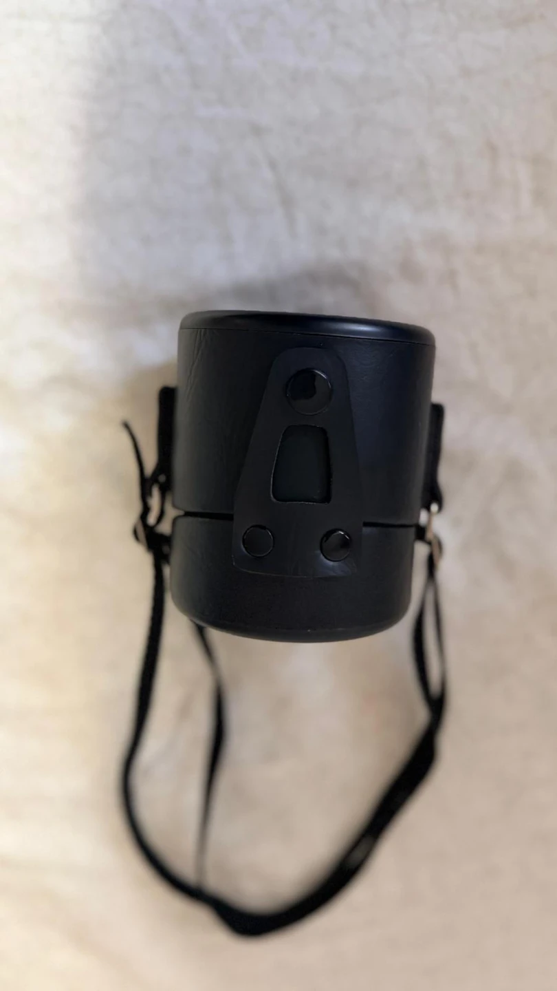 Black Cylindrical Case with Strap
