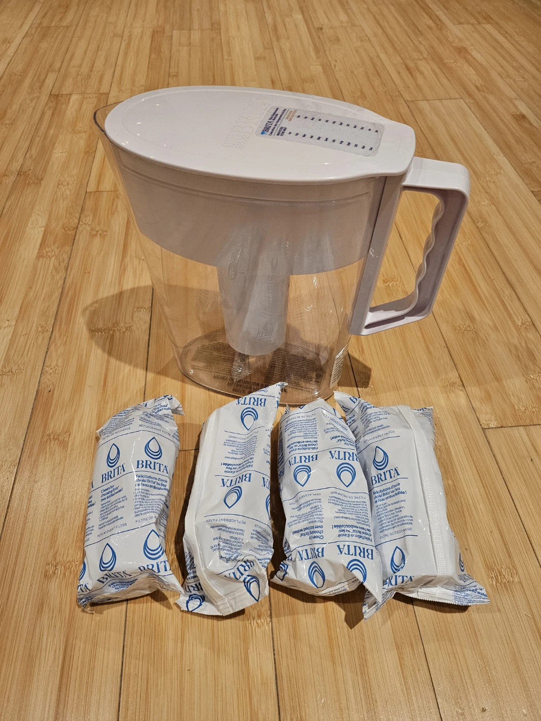 Brita Water Filter Pitcher with 4 Replacement Filters