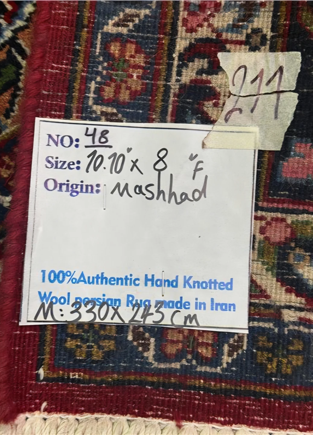 Authentic Mashhad Persian Hand-Knotted Wool Area Rug - photo 4