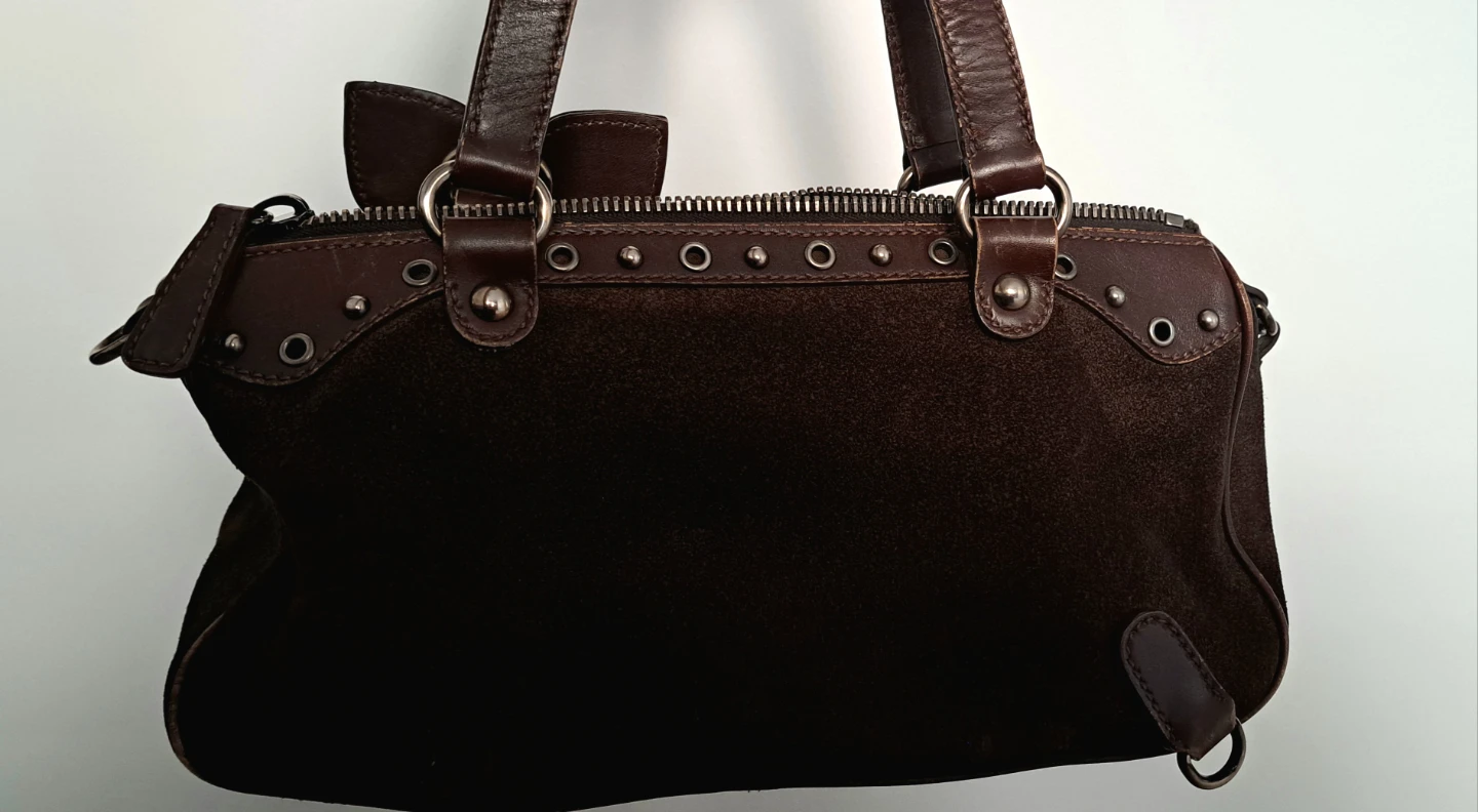 Miu Miu Suede and Leather Satchel with dust bag - photo 4