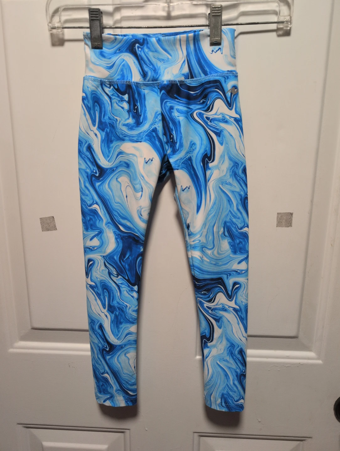 Athletic Works Dri-More Leggings XS/TP (4-5) Blue Swirl