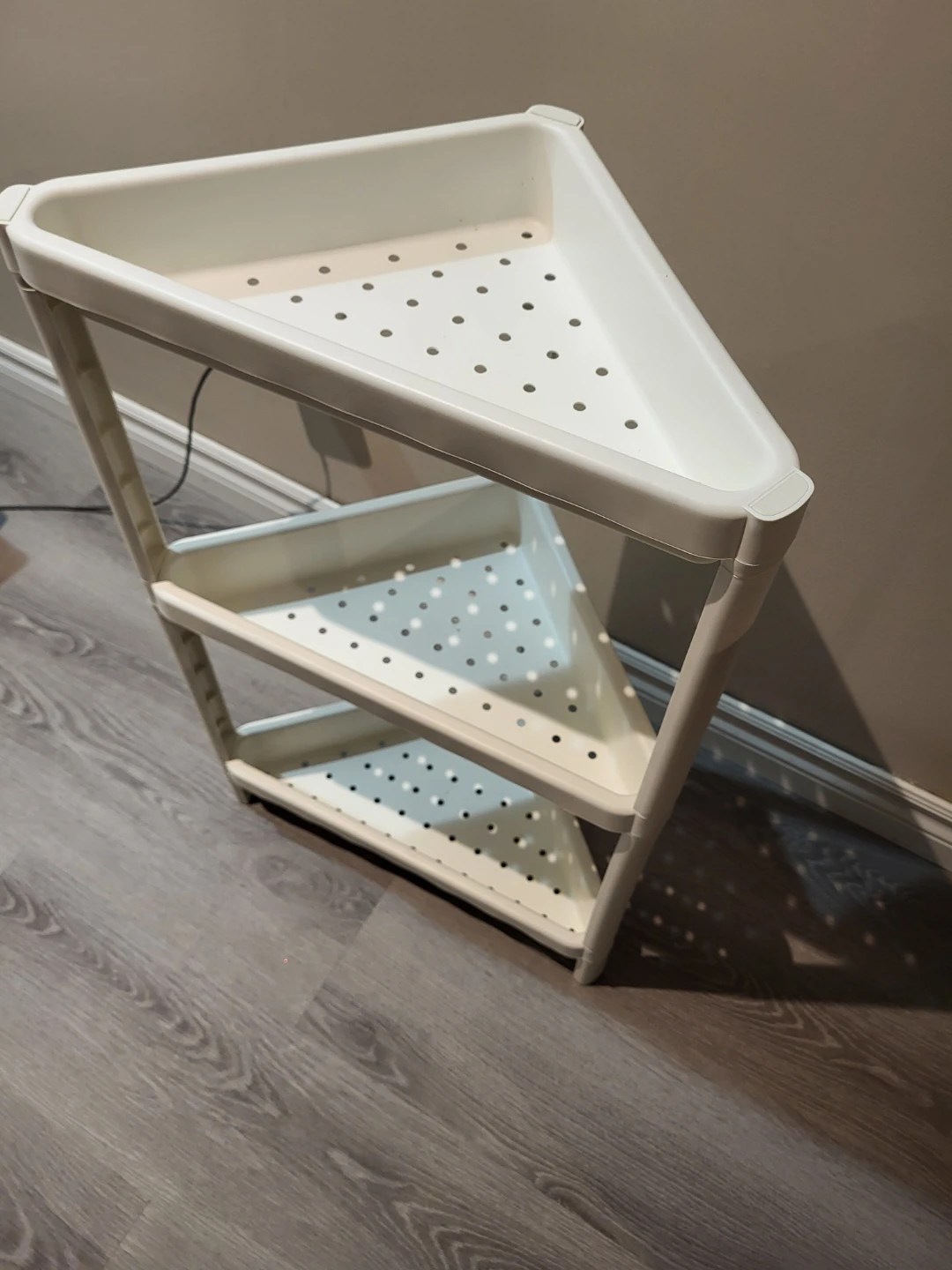 White 3-Tier Ikea Vesken Corner Shelf - photo 2
