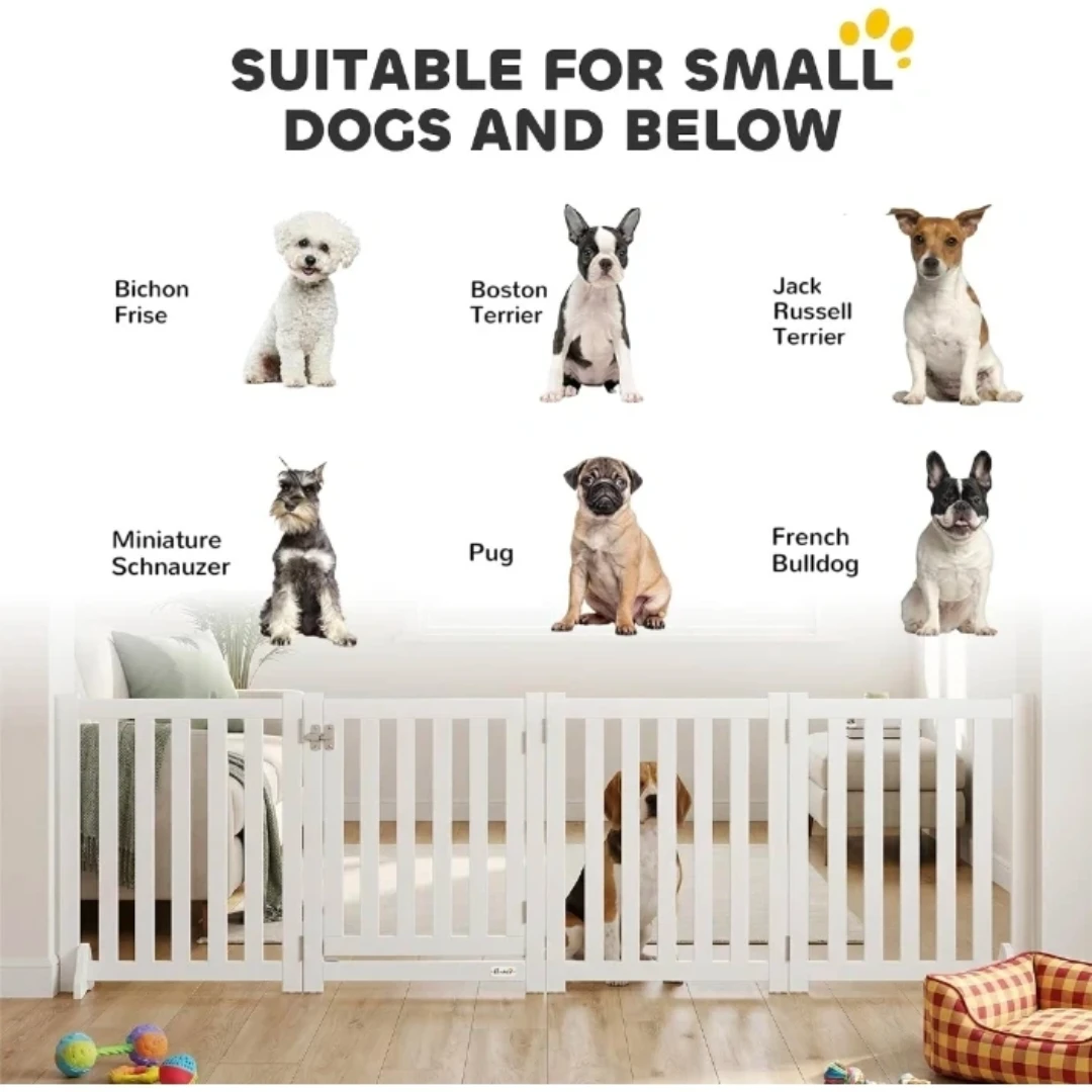 White Foldable Dog Playpen Gate for Small/MediumDogs
