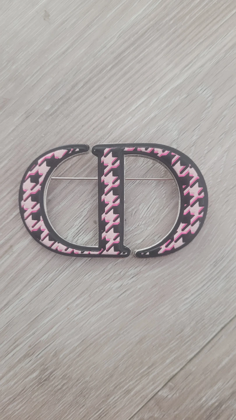 Dior CD Brooch Pink Houndstooth