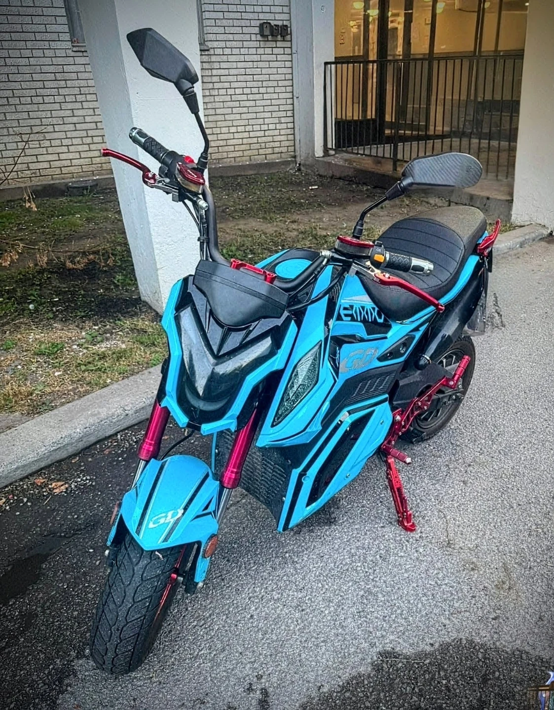 Blue Electric Motorcycle - photo 2
