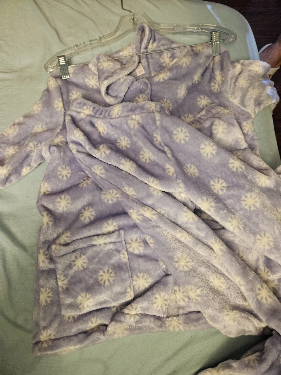 Purple Snowflake Fleece Pajama Set - photo 4