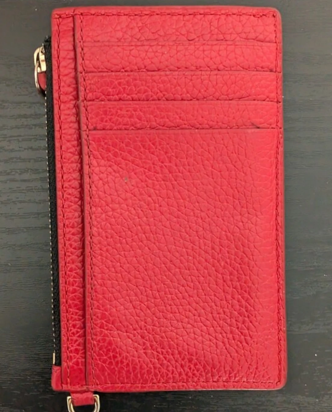 Red Leather Card Holder Wallet with Zipper by Marc Jacobs - photo 2