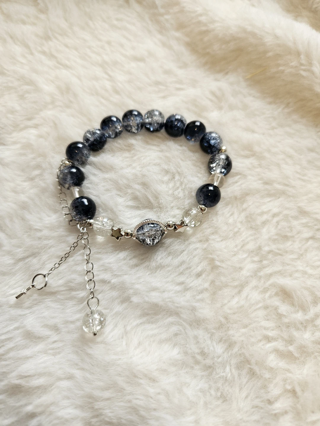 Beaded Stretch Bracelet with Charms