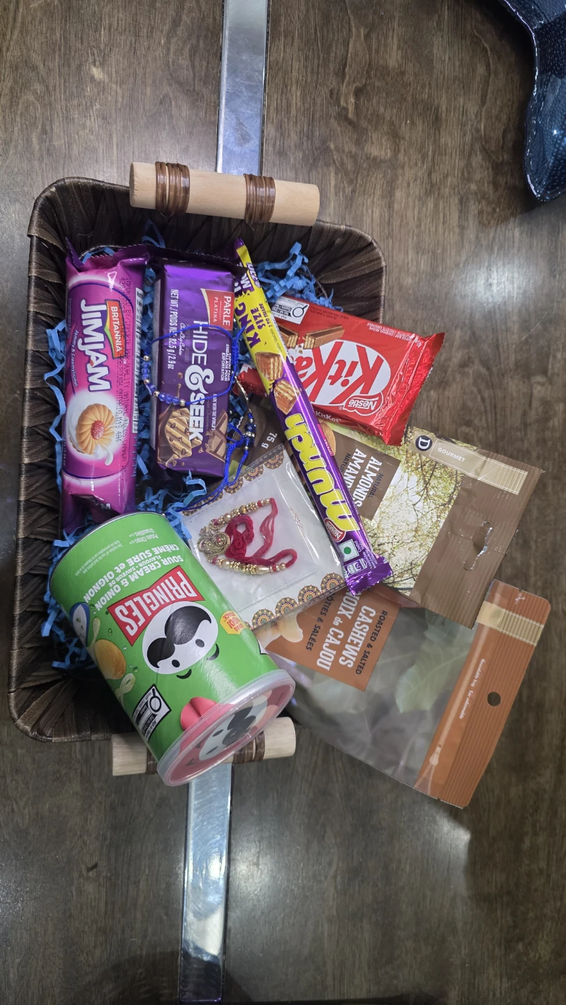 Raksha Bandhan Snack Basket with Kit Kat, Pringles, and More - photo 3