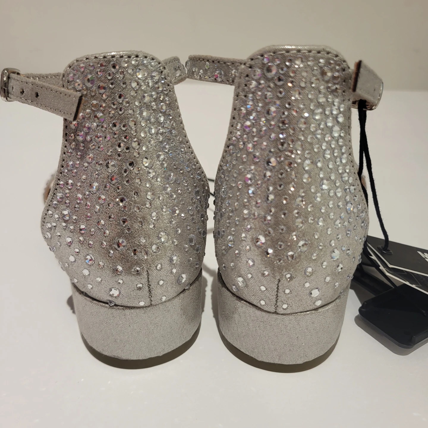 Madden NYC Silver Glitter Ankle Strap Heels - photo 3