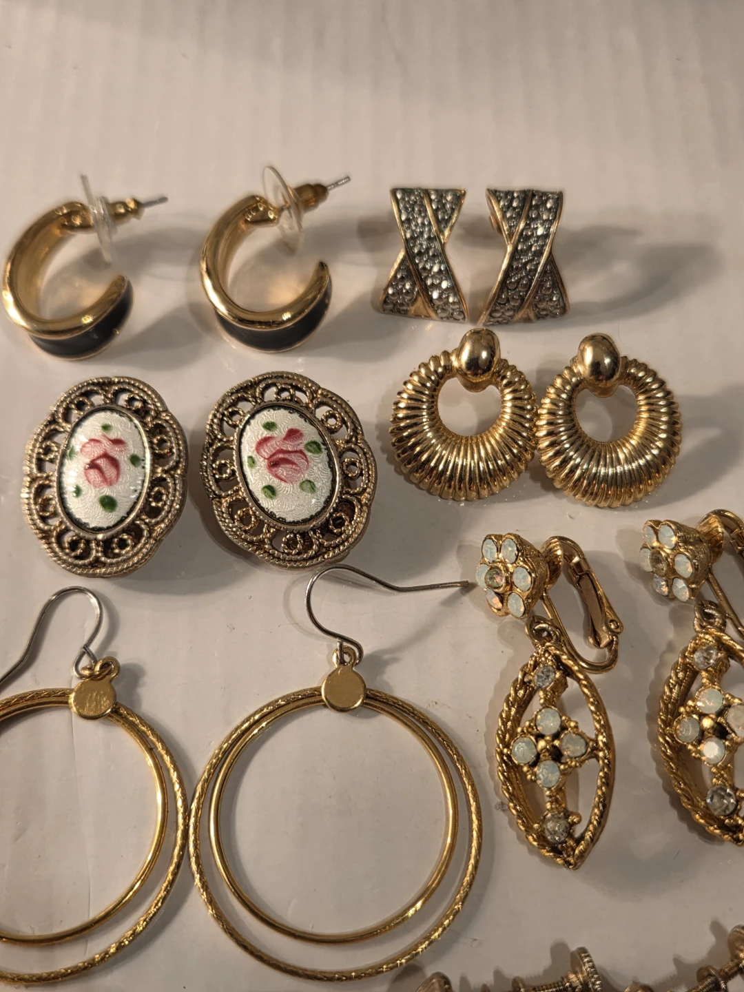 Assorted Gold Tone Clip-On and Pierced Earrings