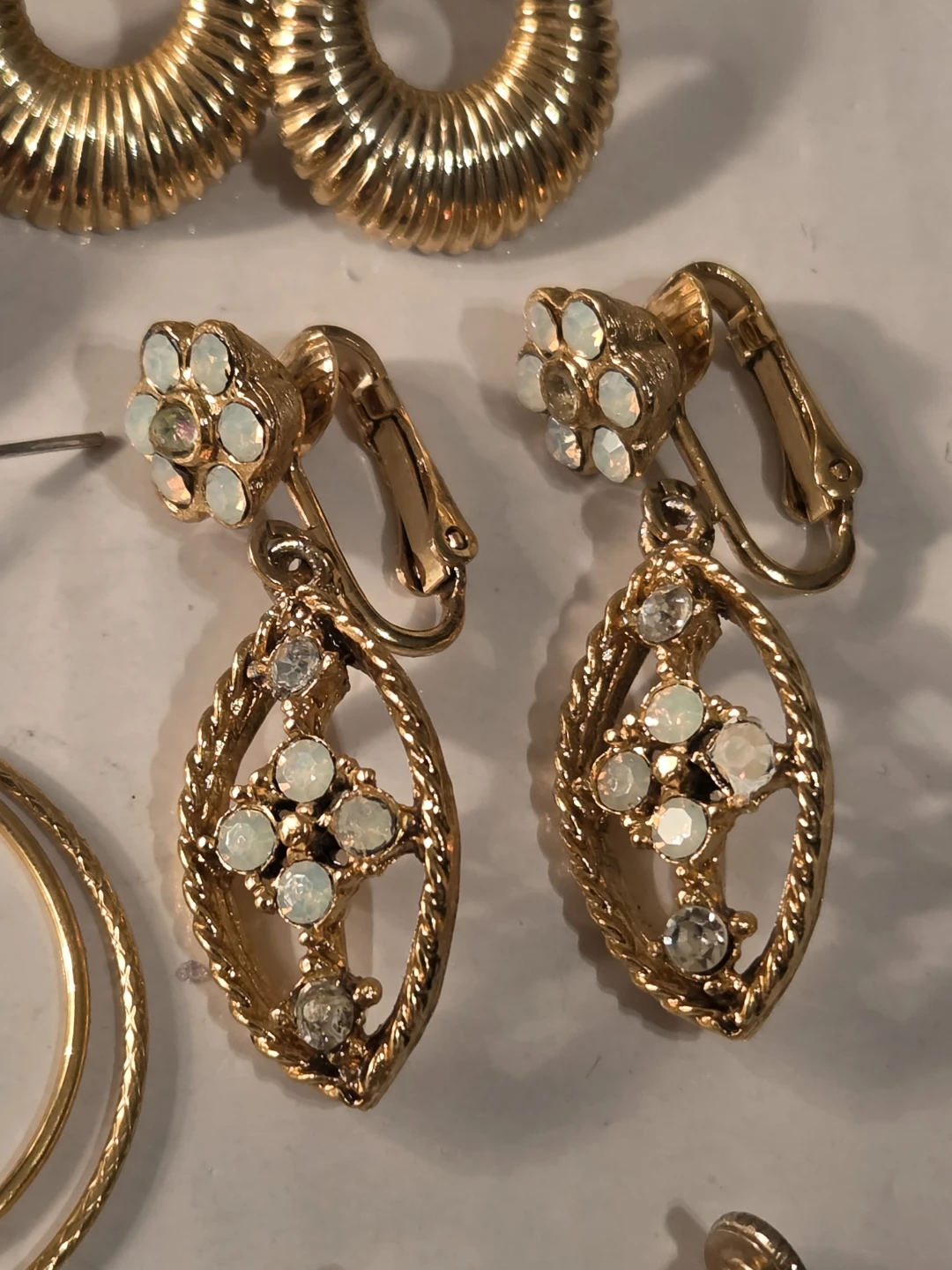 Assorted Gold Tone Clip-On and Pierced Earrings - photo 3