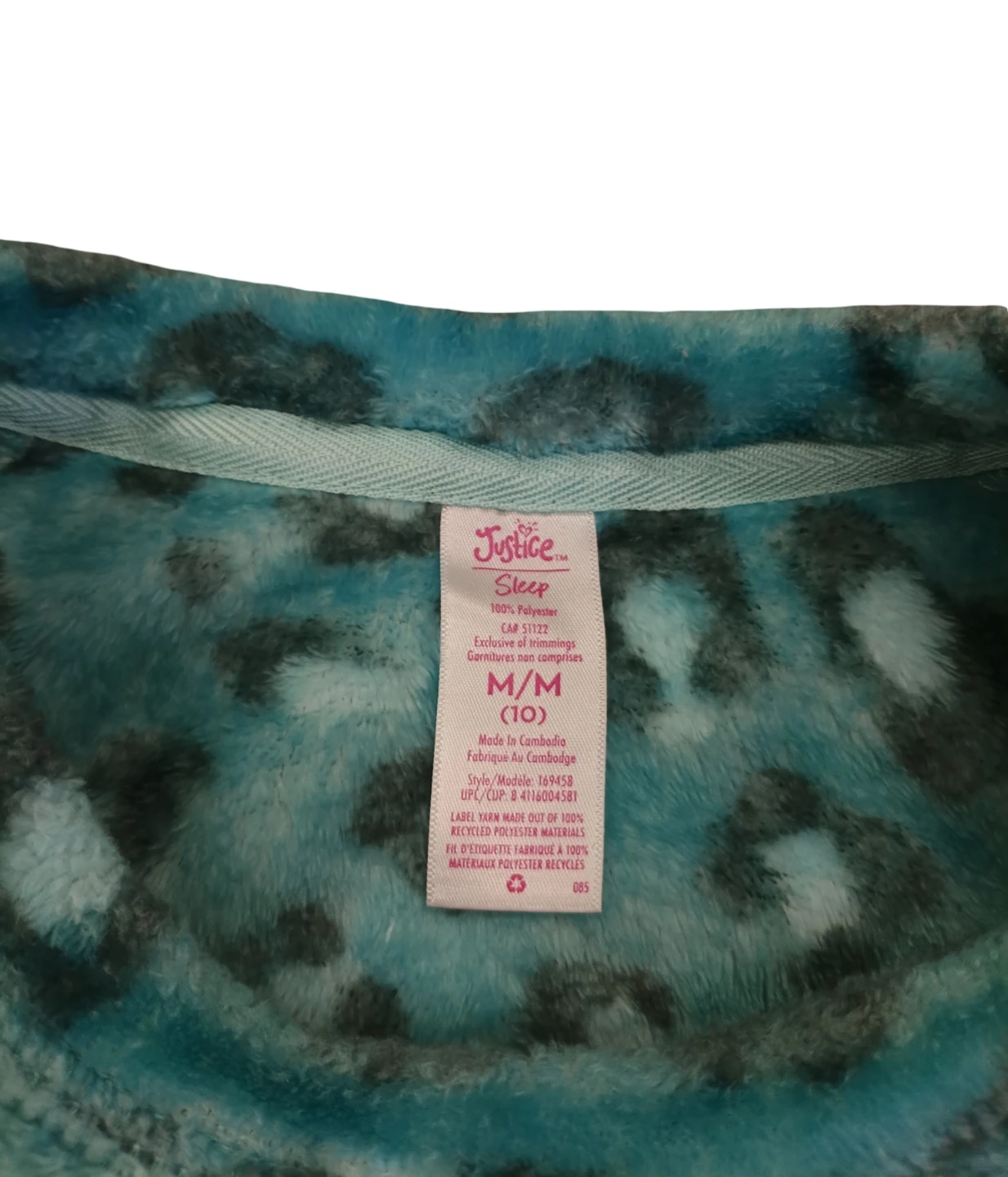 Justice Girls Cozy Plush Teal Leopard Print Pullover Sweater - photo 3