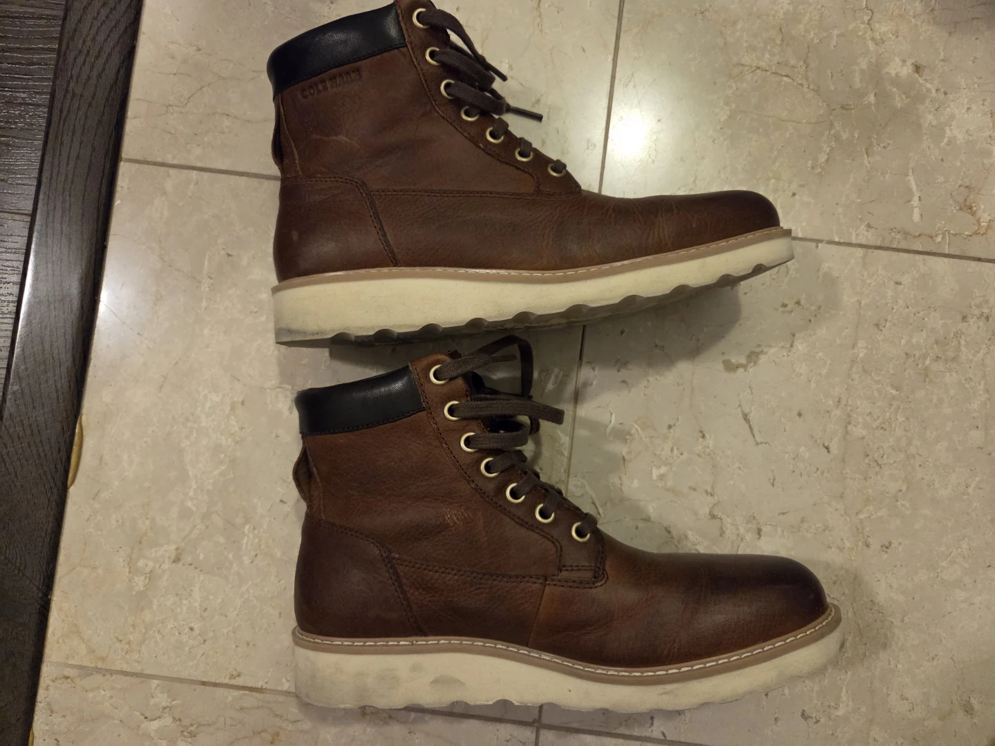 Cole Haan Men's Brown Lace-Up Boots (Size 7) - photo 3