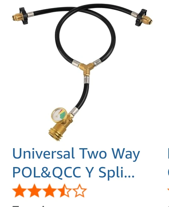 Universal Two-Way Propane Y-Splitter with Gauge