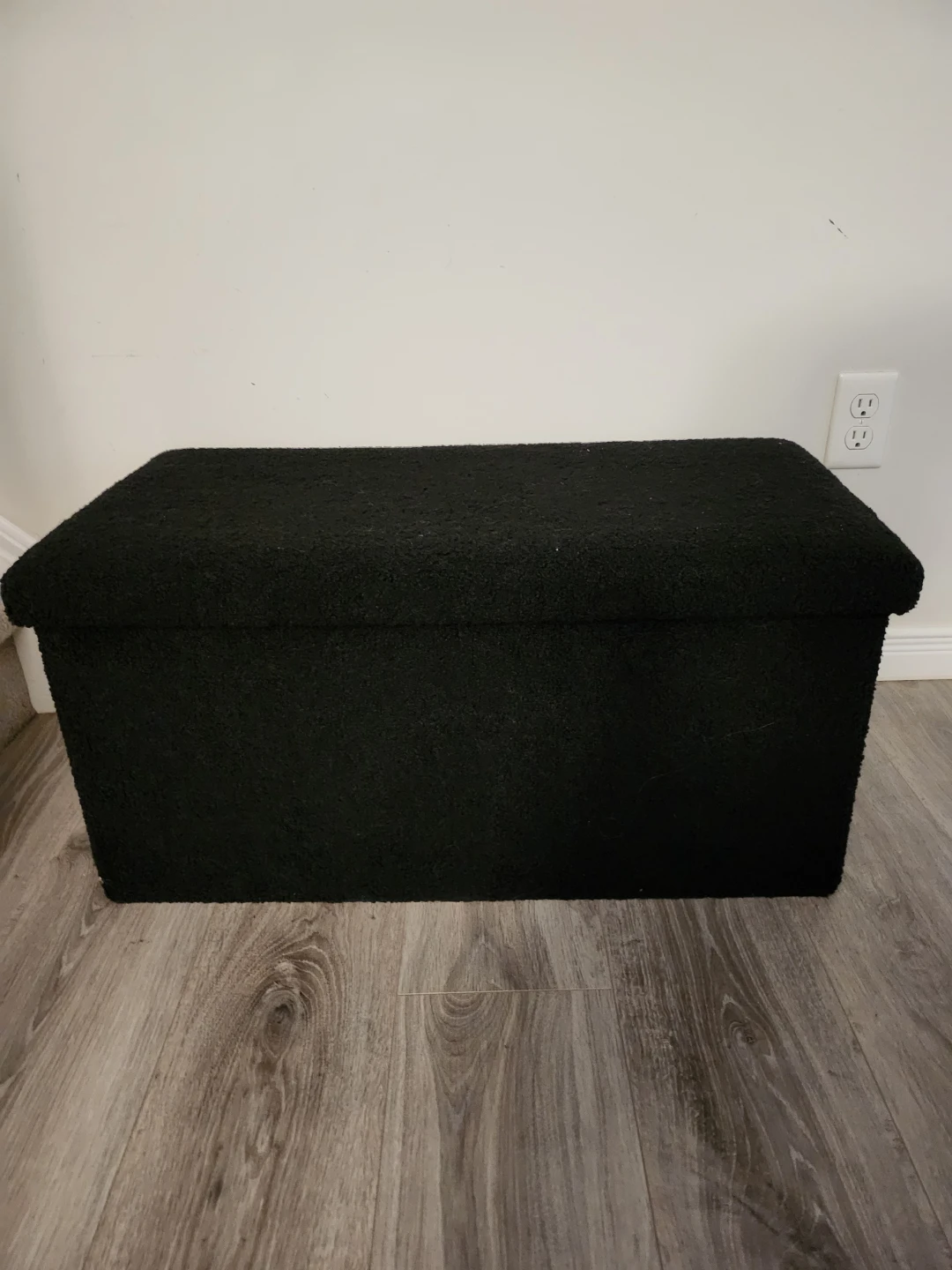 Black foldable storage ottoman