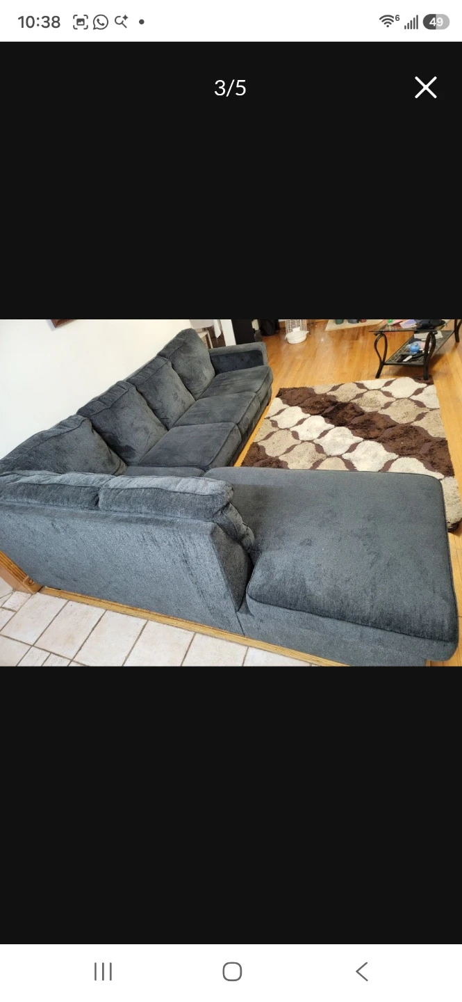 Dark Gray Sectional Sofa with Pull-out Bed - photo 3