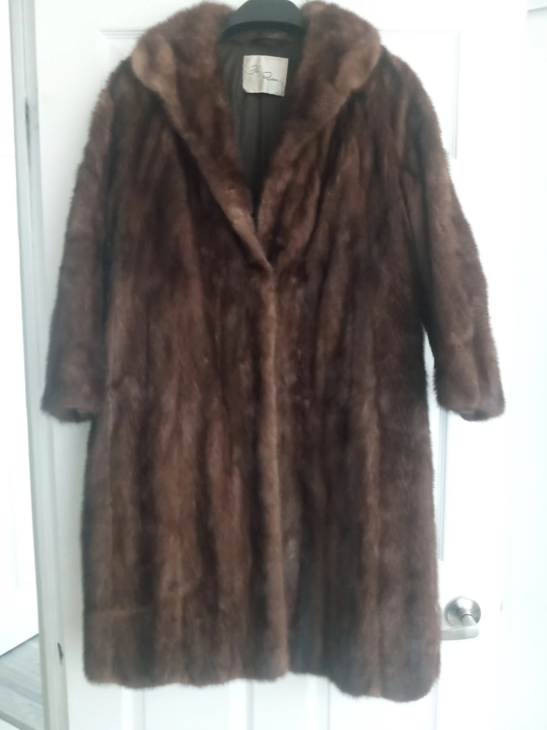 Elie Roux Brown Fur Coat circa 1960's