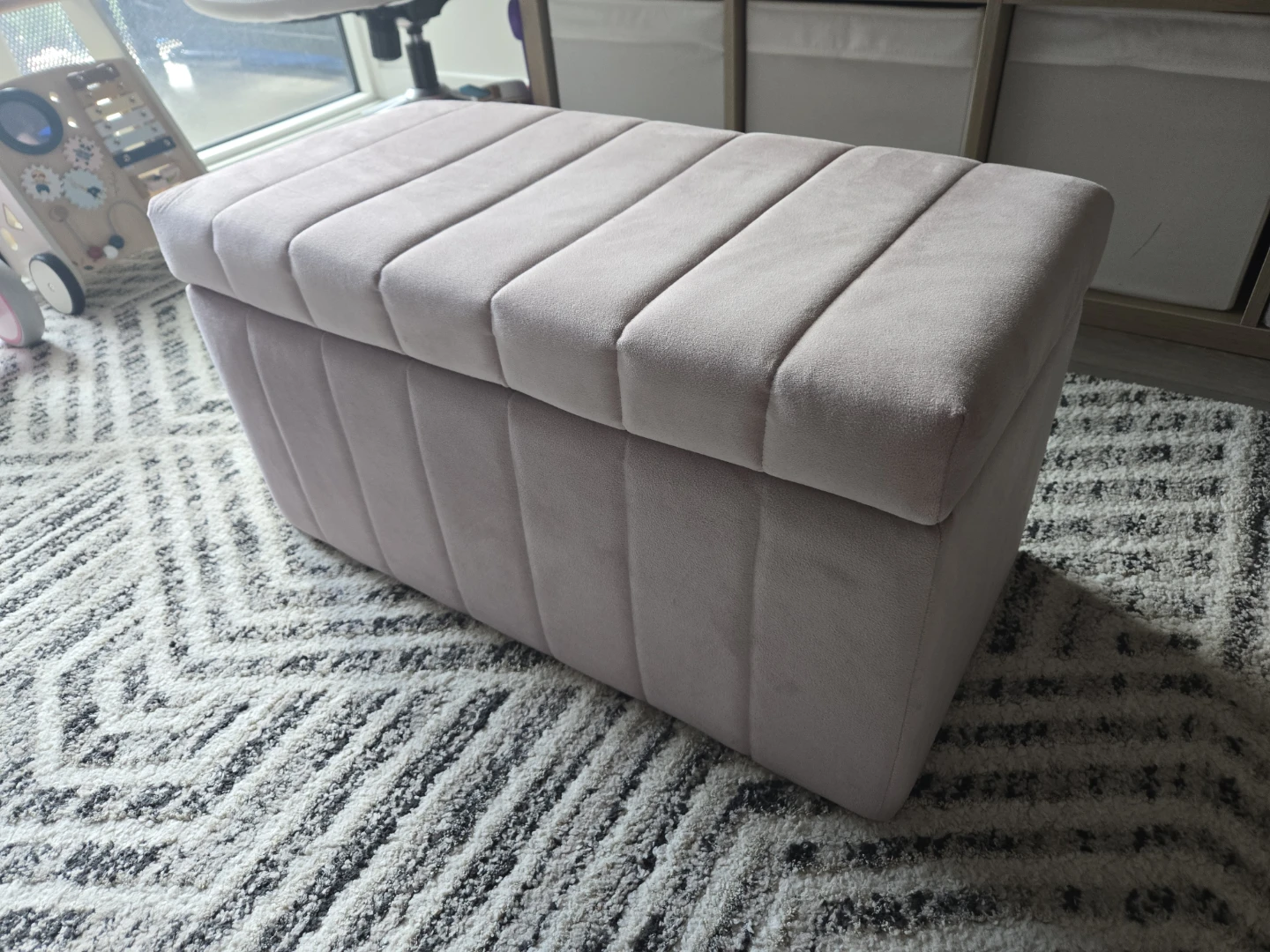 Pink Storage Ottoman