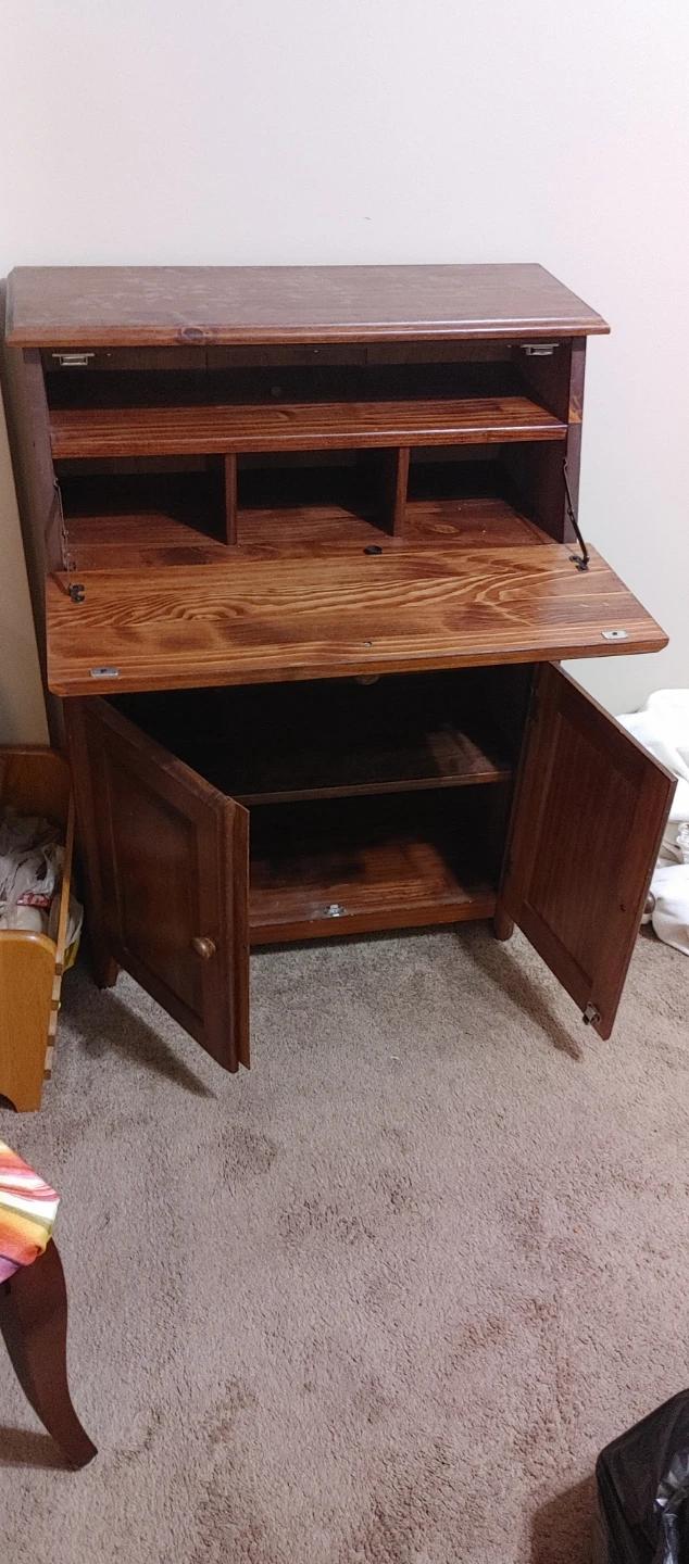 Wooden Secretary Desk with Storage - photo 3