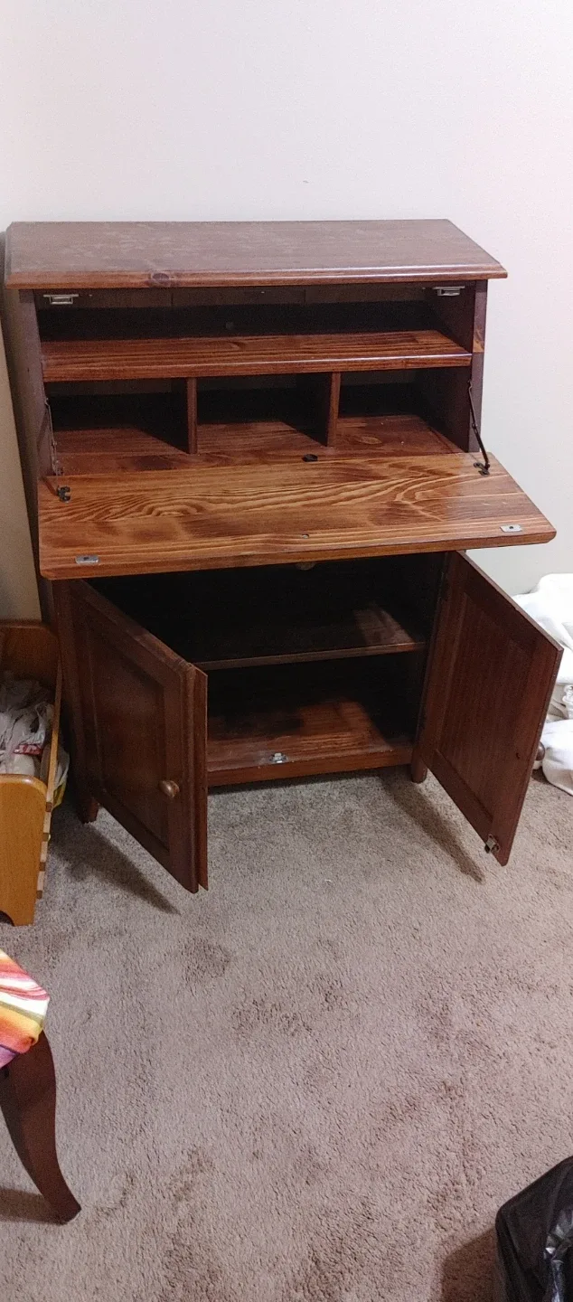 Wooden Secretary Desk with Storage - photo 3