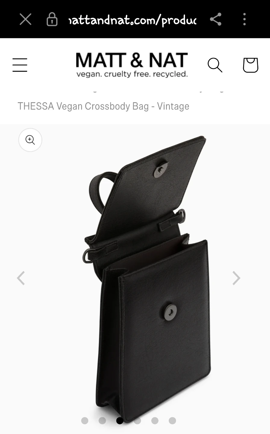 Matt & Nat Black Thessa Vegan Crossbody Bag