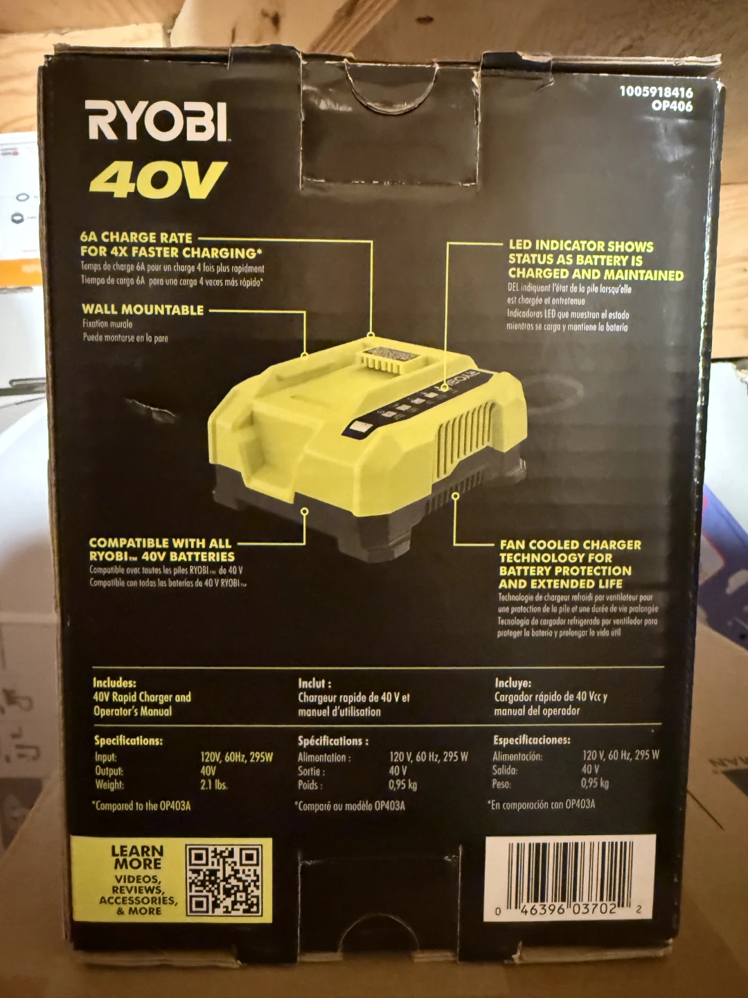 Ryobi 40V 6A Rapid Charger - photo 3