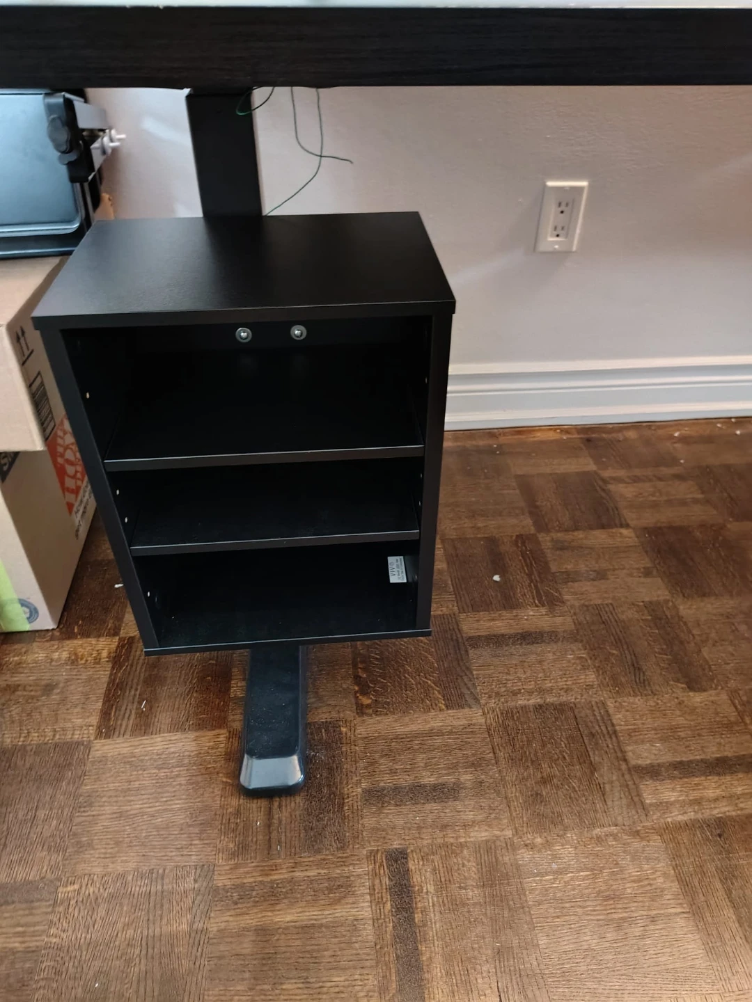 Manually Adjustable Standing Desk with Shelves - Black - photo 2