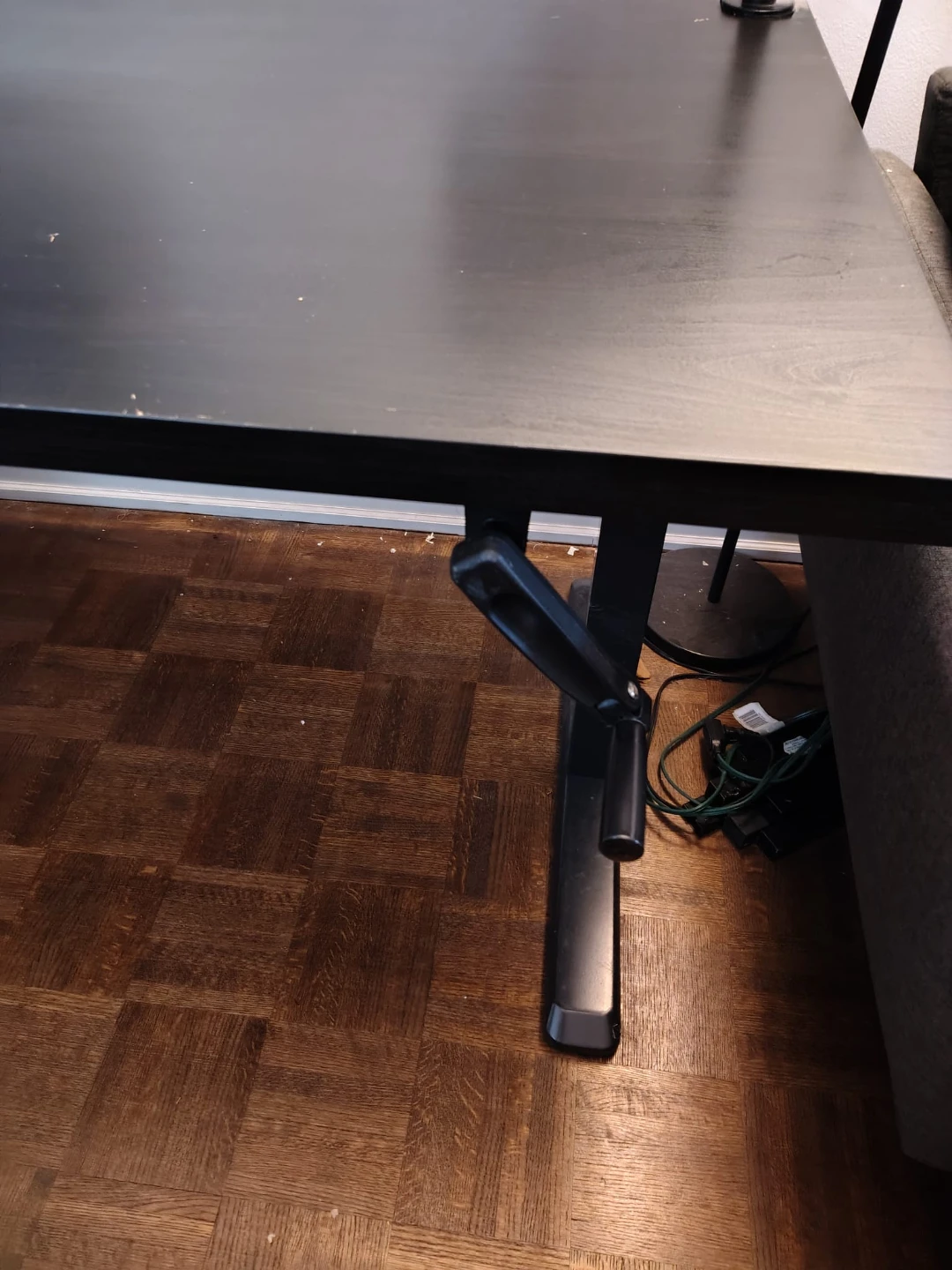 Manually Adjustable Standing Desk with Shelves - Black - photo 3