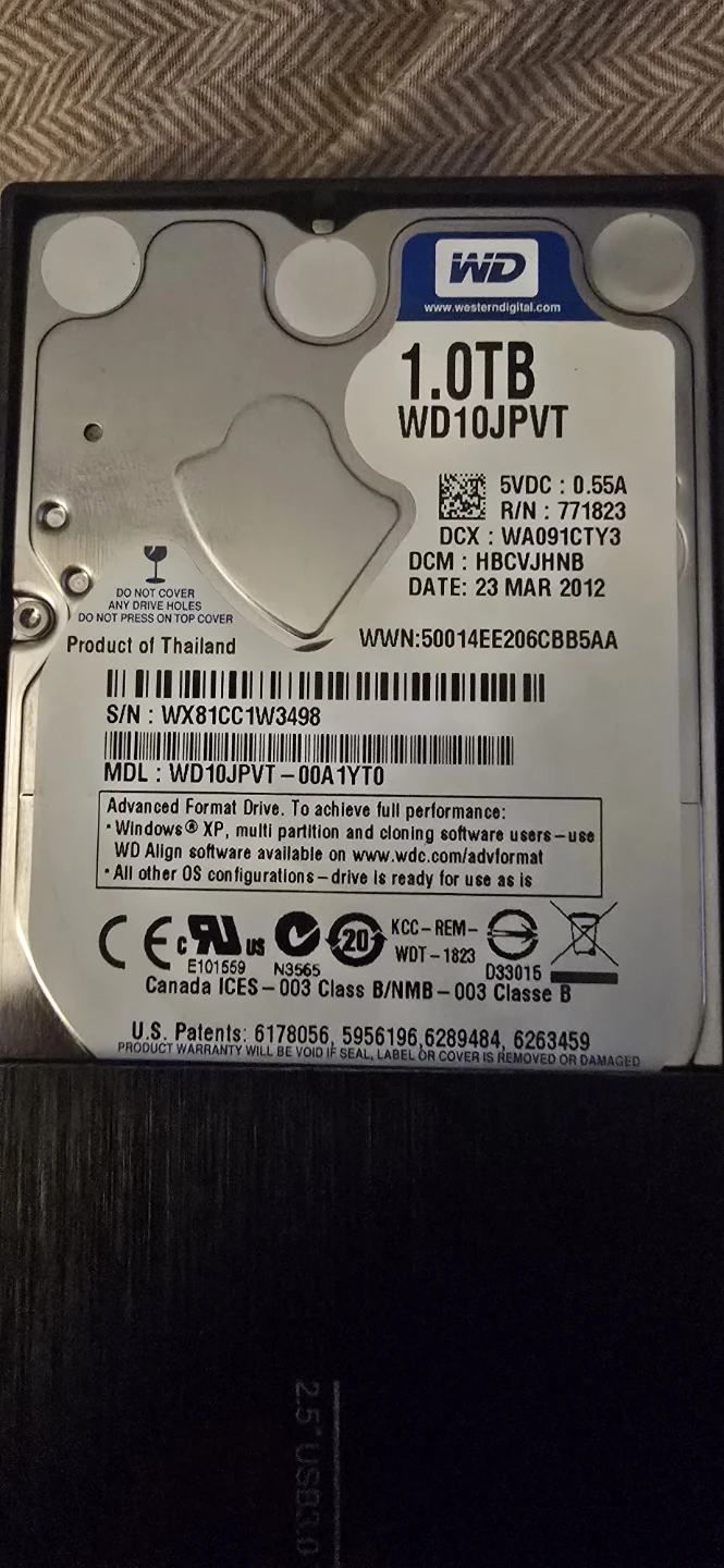 1 Tb older external hard drive.