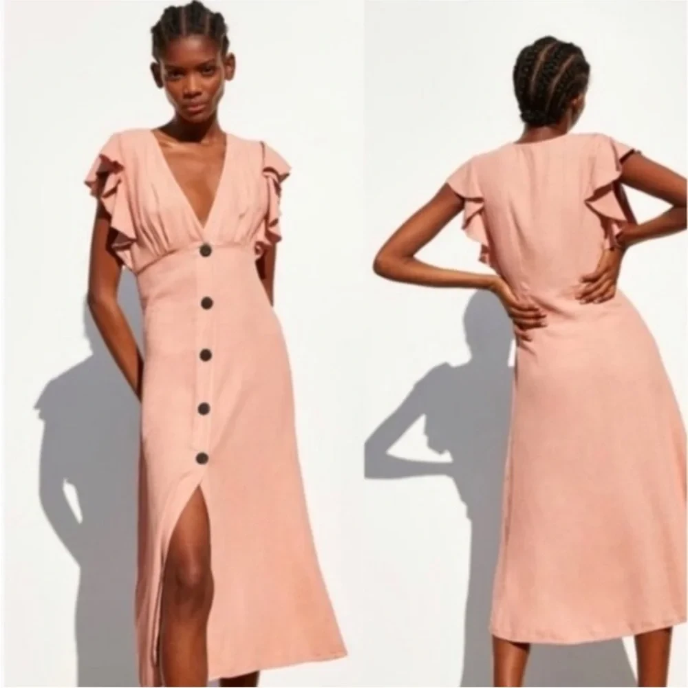 Zara Linen Blend Dress - Size XS - photo 3
